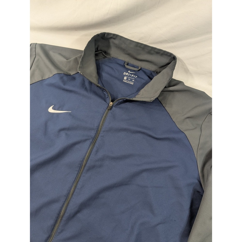 Nike Dri-FIT Jacket Mens Big 3XL Lightweight Blue Gray Full Zip Track Athletic